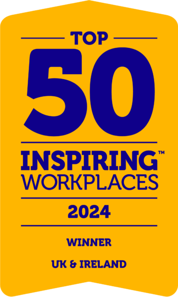 Headshot of Inspiring Workplaces 2024: Top 50 in UK + Ireland and Top 5 Medium-Sized Businesses in the UK + Ireland | Winner